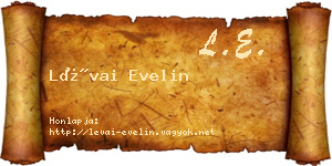 Lévai Evelin névjegykártya